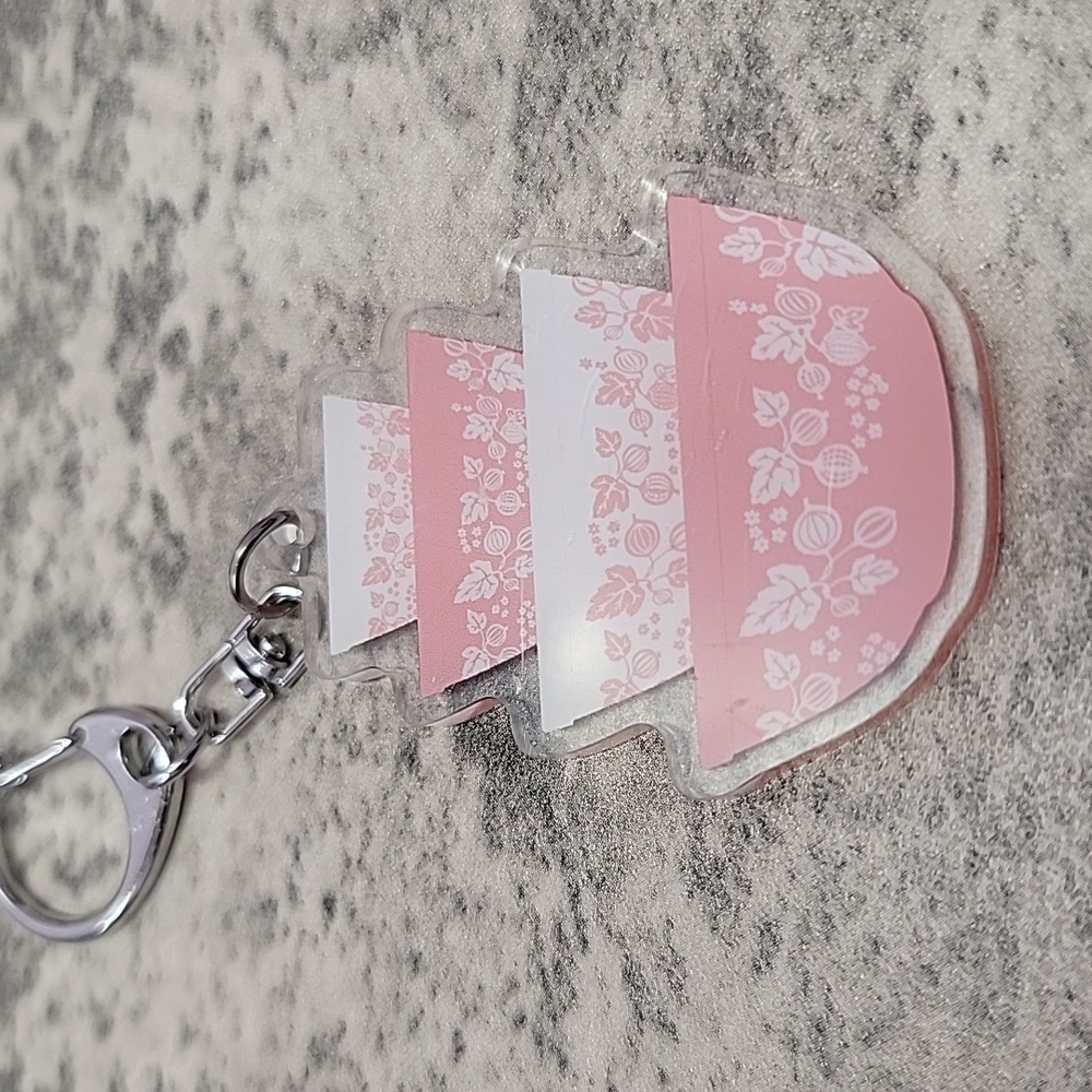 Pyrex Gooseberry stack Keychain Keyring - Picture 2 of 2